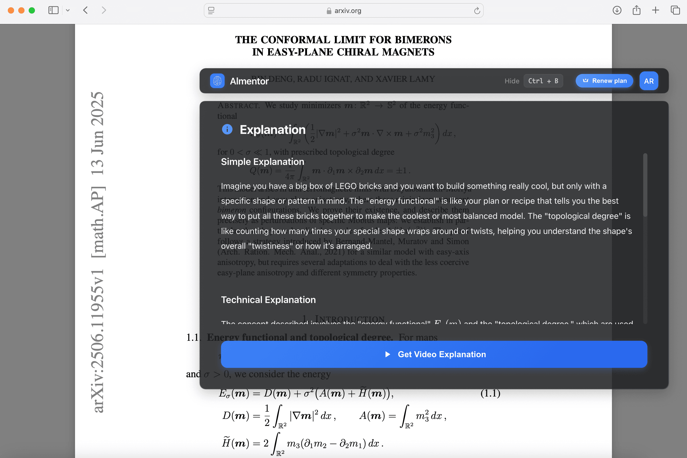 Almentor breaking down academic research papers